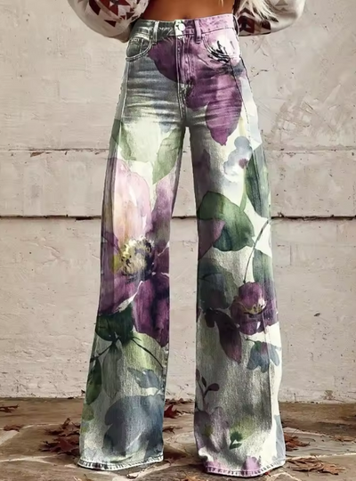 Alberta - Printed Wide-Leg Pants