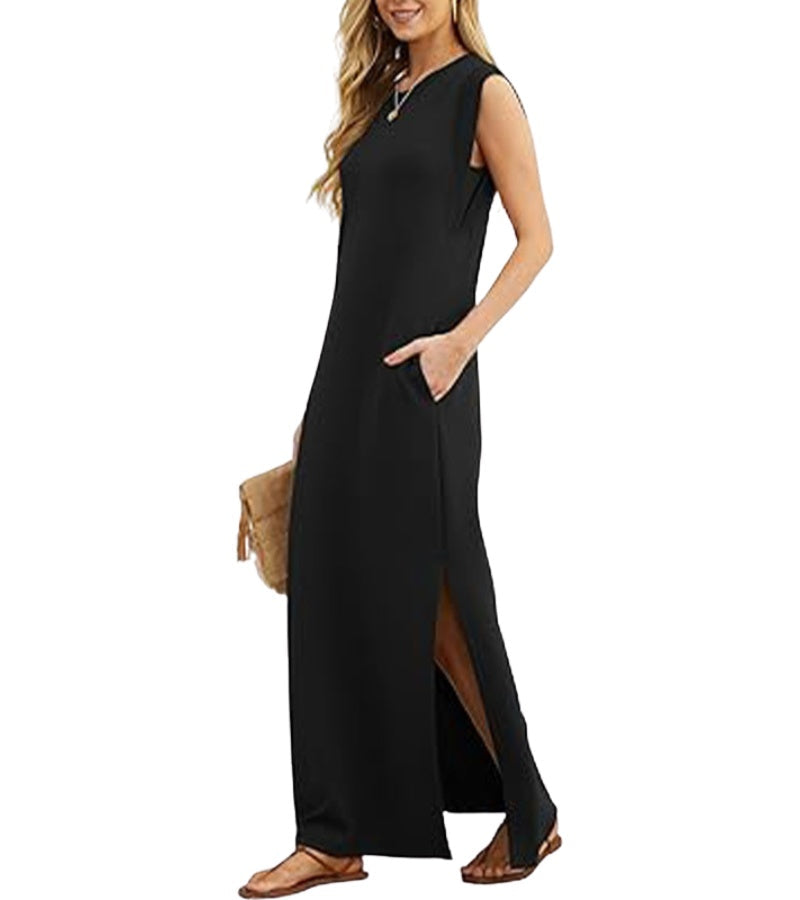 Romaisa | Casual-Chic Maxi Dress with Slit Detail