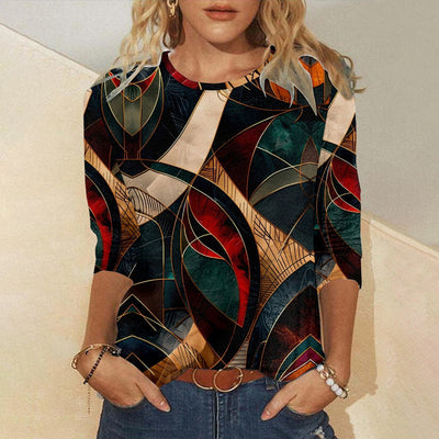 Mia/ Vintage Abstract Print Tee