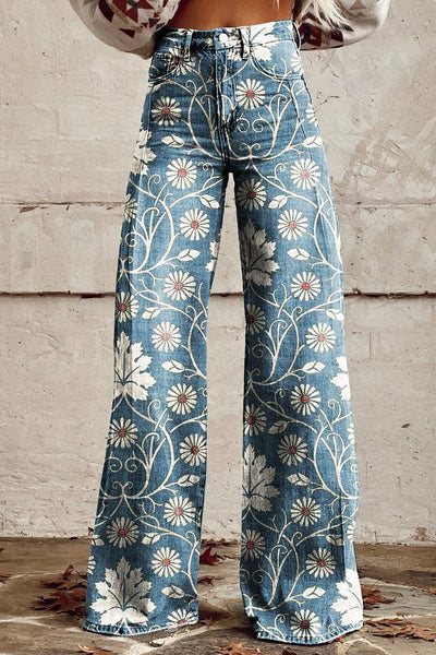 Alberta - Printed Wide-Leg Pants