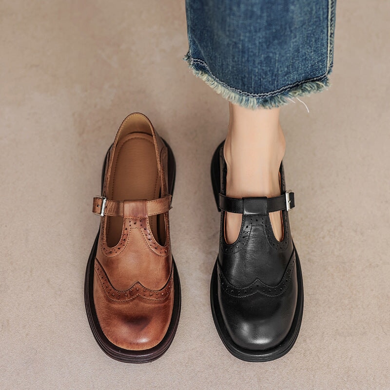 VeldaClássique – Elegant Leather Mary Janes