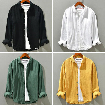 STEPHEN - COTTON SHIRT WITH LONG SLEEVES